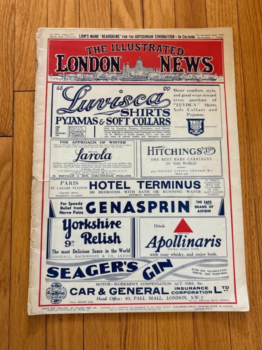 1930 Illustrated London News – Historical British Magazine w/ Vintage Ads